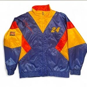 Nascar Blue and Yellow Bomber Jacket